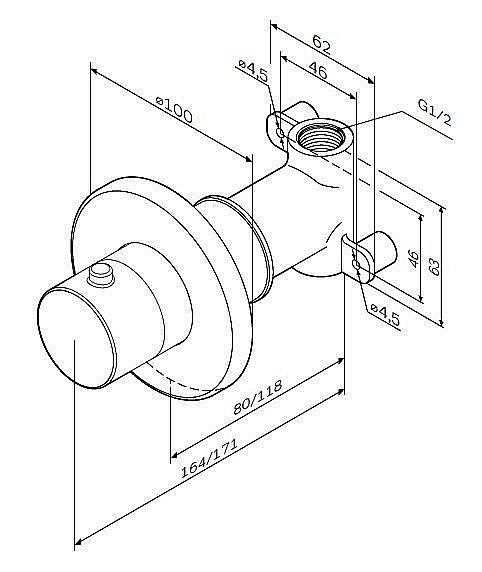 Запорный вентиль AM.PM F0800200 купить в интернет-магазине сантехники Sanbest