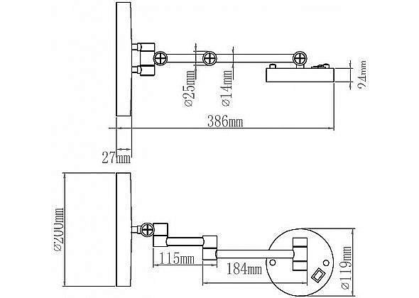 Зеркало косметическое Aquanet Lvyi 1806D купить в интернет-магазине сантехники Sanbest