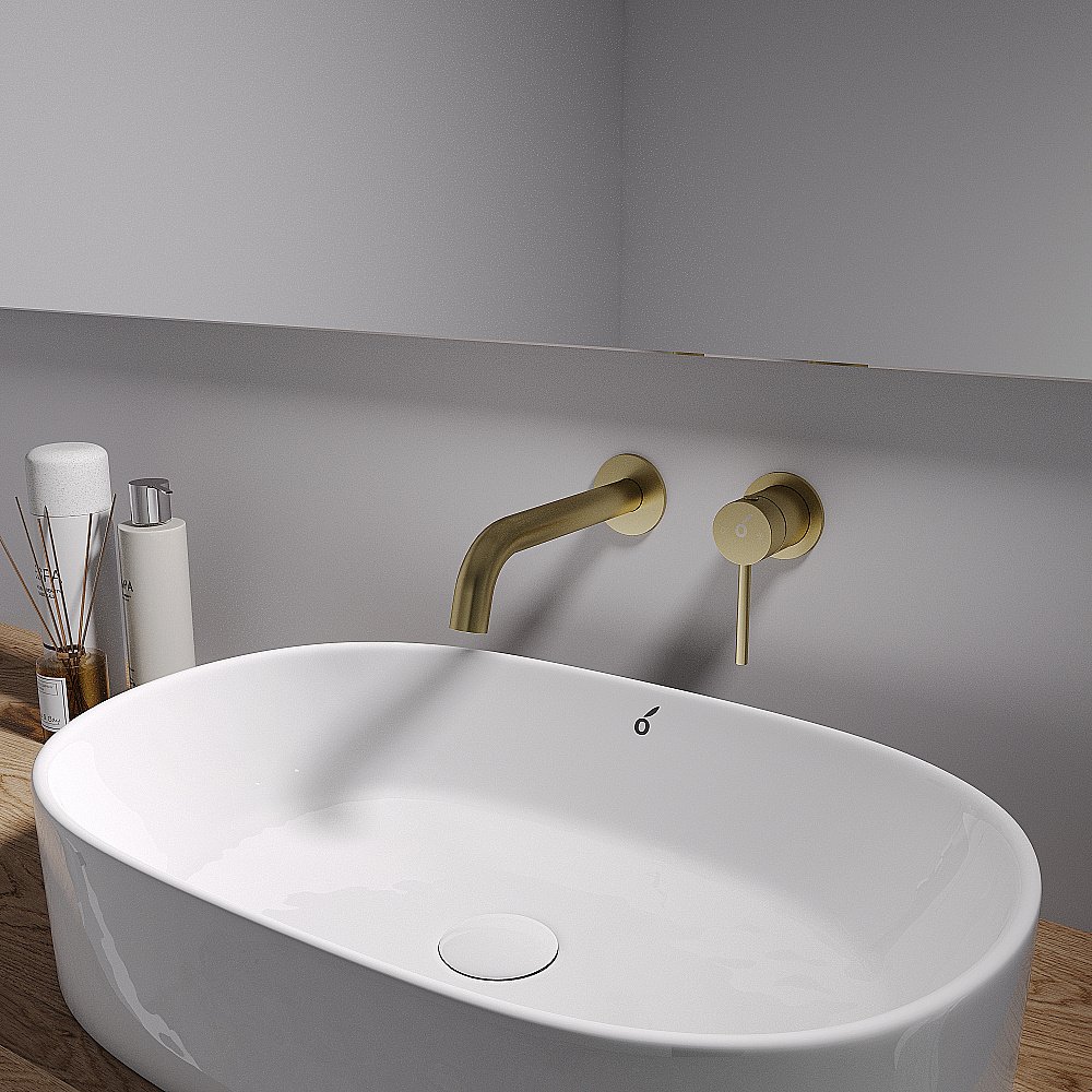 Смеситель для раковины Oliveeka Y OL-88869017-BG золото матовое купить в интернет-магазине сантехники Sanbest