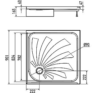 Душевой поддон Alex Baitler 90х90 AB9017H-2 белый купить в интернет-магазине Sanbest