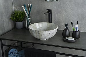 Раковина накладная Gid Esfera 32 Mnc487 54435 белая мрамор купить в интернет-магазине Sanbest