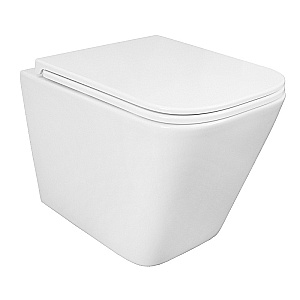 Унитаз подвесной Azario Pro PRO-0002 UQ3 белый, безободковый, с крышкой микролифт, слив торнадо купить в интернет-магазине Sanbest