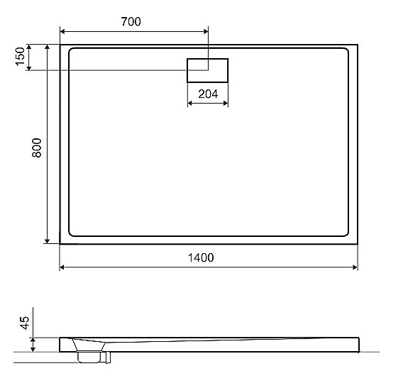 Душевой поддон Excellent ZERO 140x80 купить в интернет-магазине Sanbest