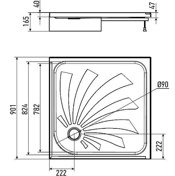 Душевой поддон Alex Baitler 90х90 AB9017H-2 белый купить в интернет-магазине Sanbest
