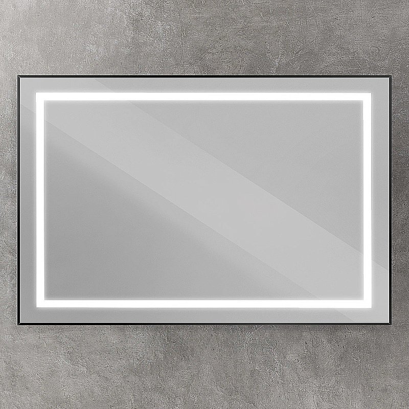 Зеркало BelBagno Kraft SPC-KRAFT-1200-800-SENS-NERO черный в ванную от интернет-магазине сантехники Sanbest