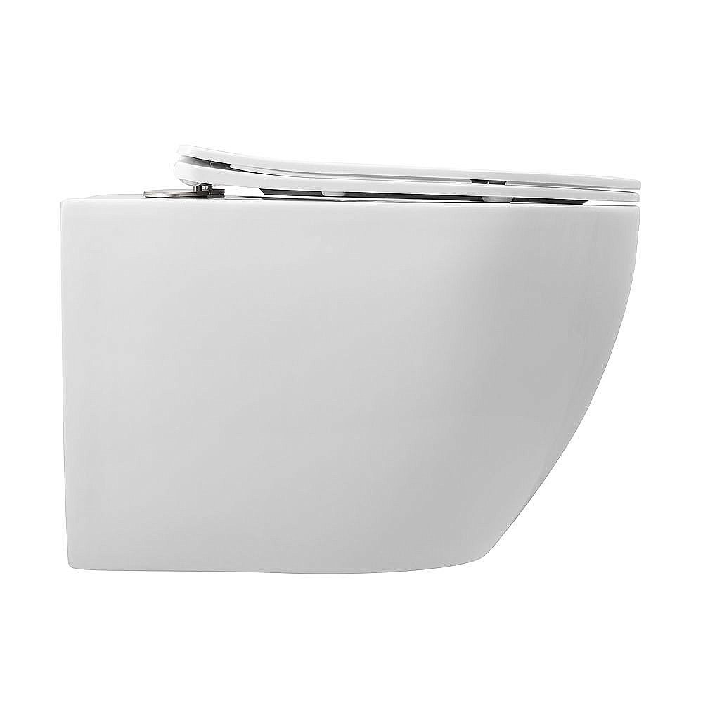 Унитаз подвесной Art&Max Bianchi AM9311CHR/SC белый, с сиденьем микролифт, безободковый купить в интернет-магазине Sanbest