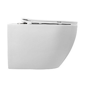 Унитаз подвесной Art&Max Bianchi AM9311CHR/SC белый, с сиденьем микролифт, безободковый купить в интернет-магазине Sanbest