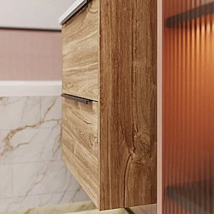 Тумба с раковиной La Fenice Tesoro 60 FNC-01-TES-DKK-60-2 канзас коричневый для ванной в интернет-магазине Sanbest