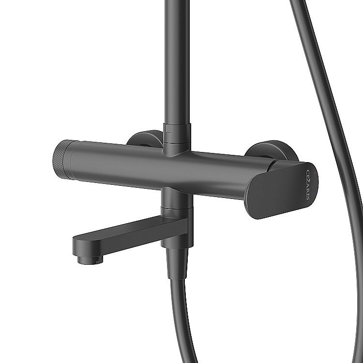 Душевая система Cezares STYLUS-CVD-NOP черная матовая купить в интернет-магазине сантехники Sanbest