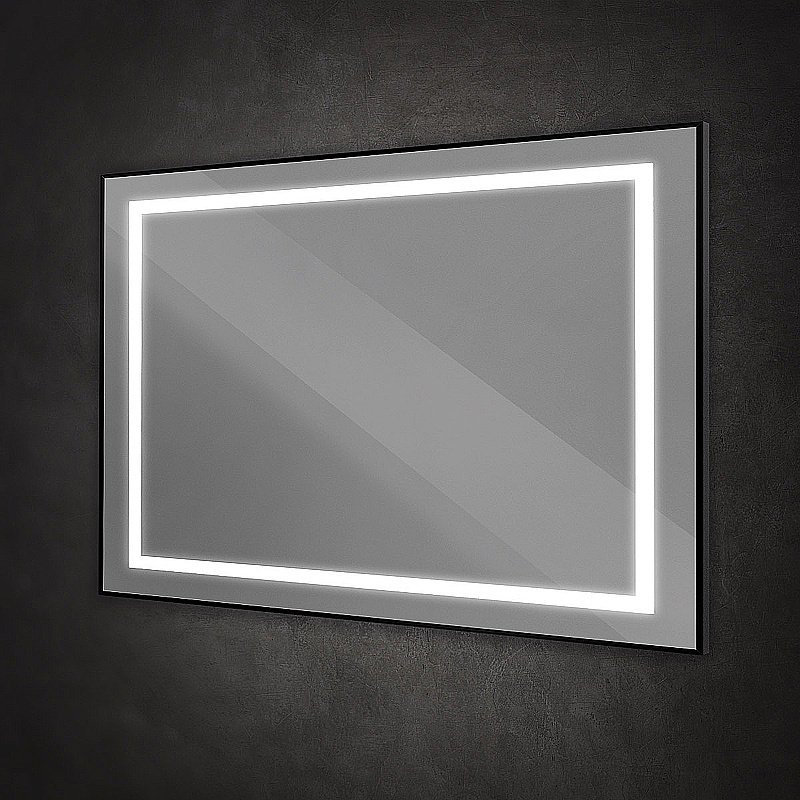 Зеркало BelBagno Kraft SPC-KRAFT-1200-800-SENS-NERO черный в ванную от интернет-магазине сантехники Sanbest