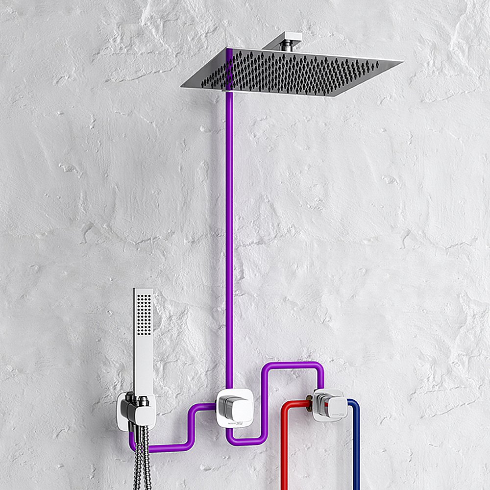 Душевая система WasserKRAFT Wern 4200 A4248.097.121.275.100.276 Thermo никель купить в интернет-магазине сантехники Sanbest