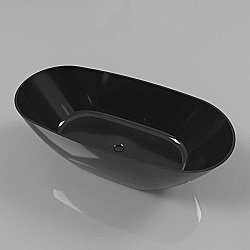 Ванна из искусственного камня WhiteCross Onyx D 160x75 черный глянец купить в интернет-магазине Sanbest