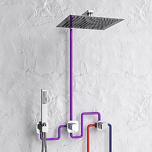 Душевая система WasserKRAFT Wern 4200 A4248.097.121.275.100.276 Thermo никель купить в интернет-магазине сантехники Sanbest