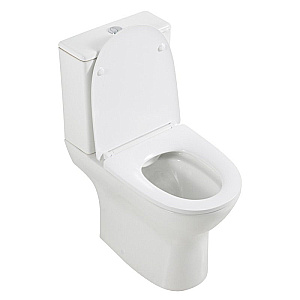 Унитаз-компакт напольный BelBagno Lounge BB045CPR/SC+BB045/051T белый, безободковый, с крышкой микролифт, с бачком купить в интернет-магазине Sanbest