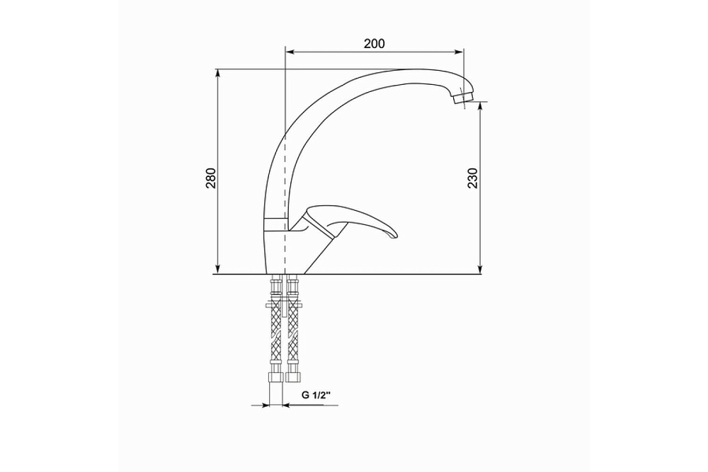 Смеситель для кухни MIXLINE ML-GS01 526183 бежевый купить в интернет-магазине сантехники Sanbest