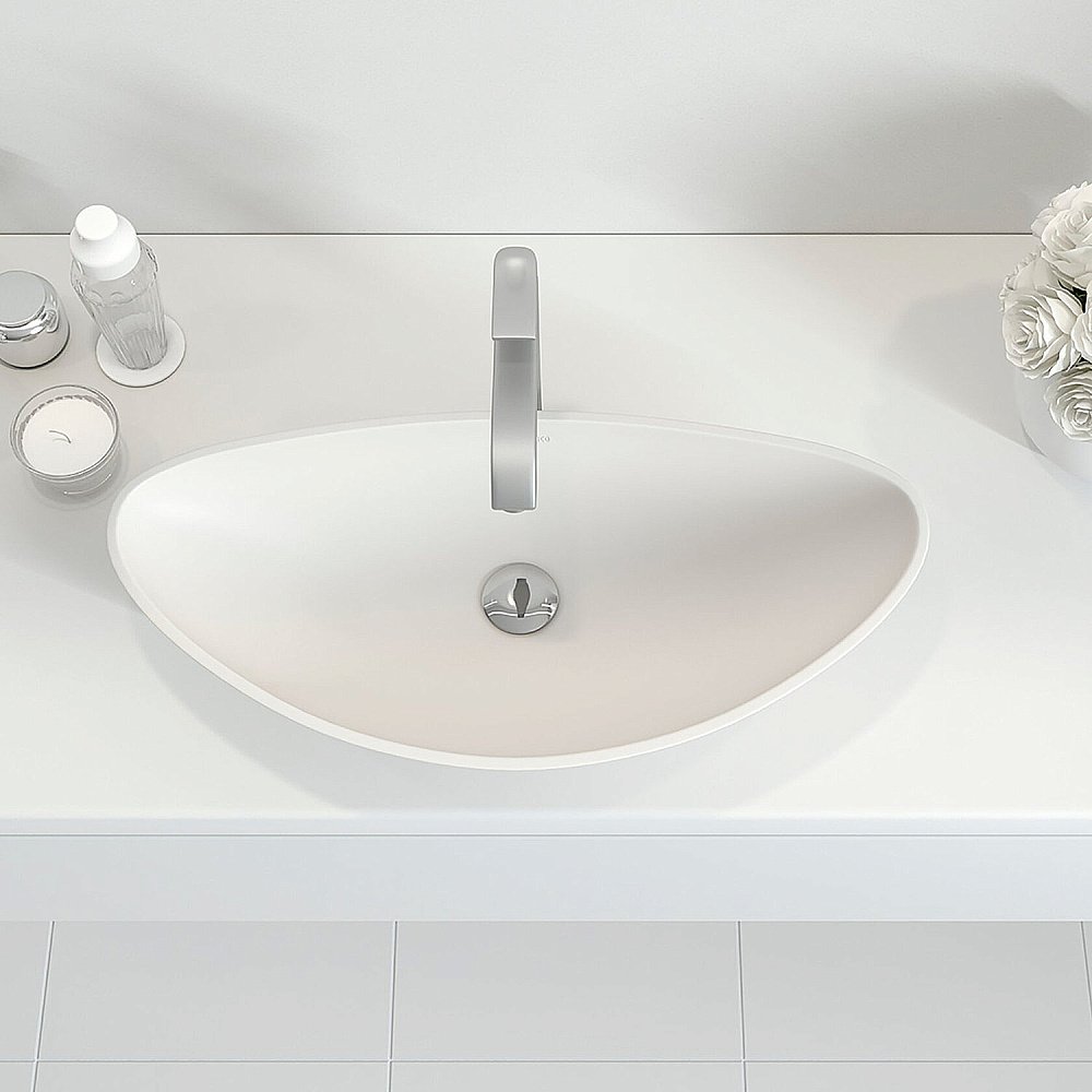 Раковина накладная Montebianco GONDOLA 13042 белая матовая купить в интернет-магазине Sanbest