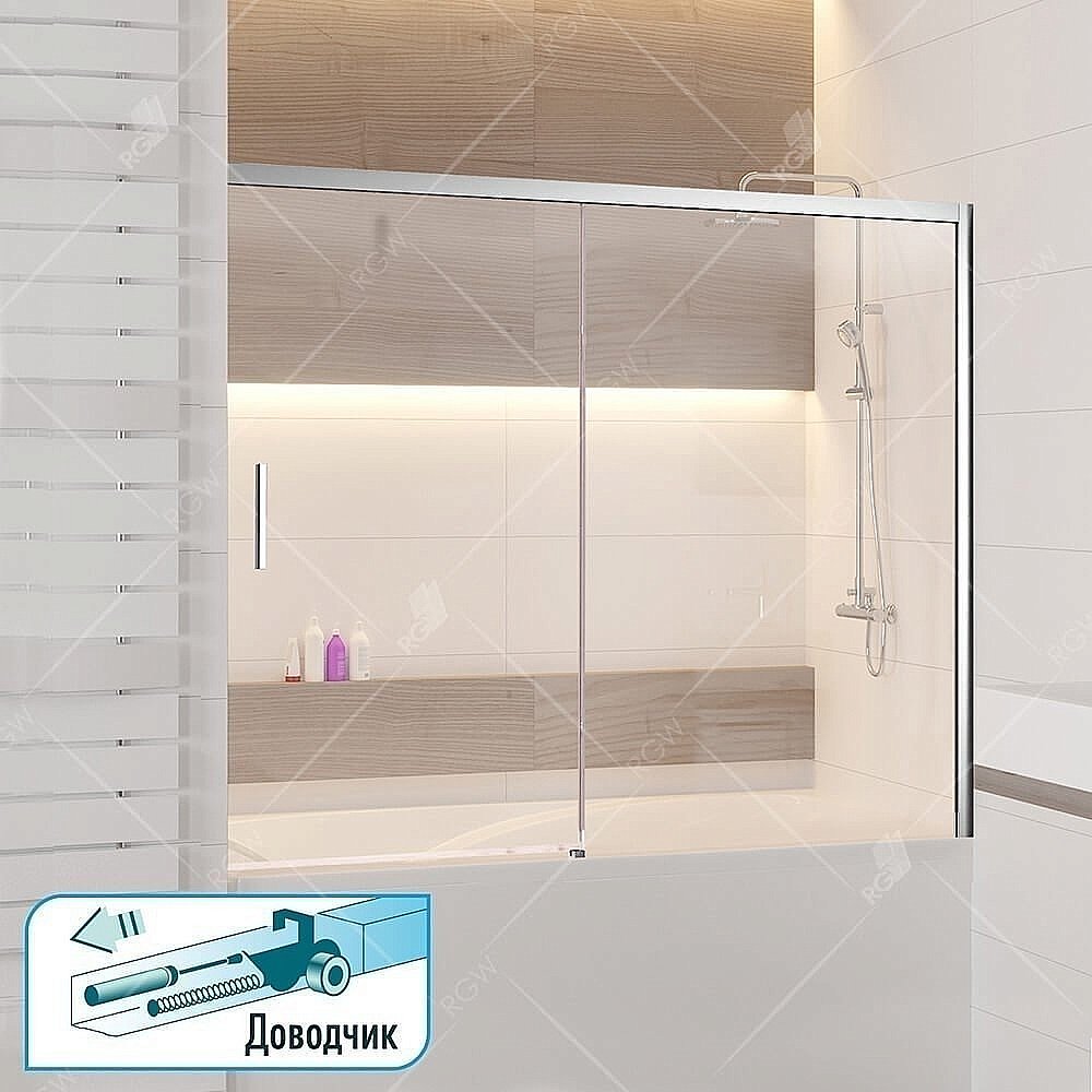 Шторка для ванны RGW SC-45 180x150 купить в интернет-магазине Sanbest