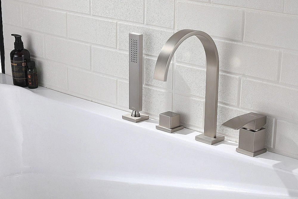 Смеситель для ванны ABBER Wasserfall AF8613SP сатин купить в интернет-магазине сантехники Sanbest