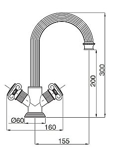 Смеситель для раковины Cezares OLIMP-LS2-03/24-O золото купить в интернет-магазине сантехники Sanbest