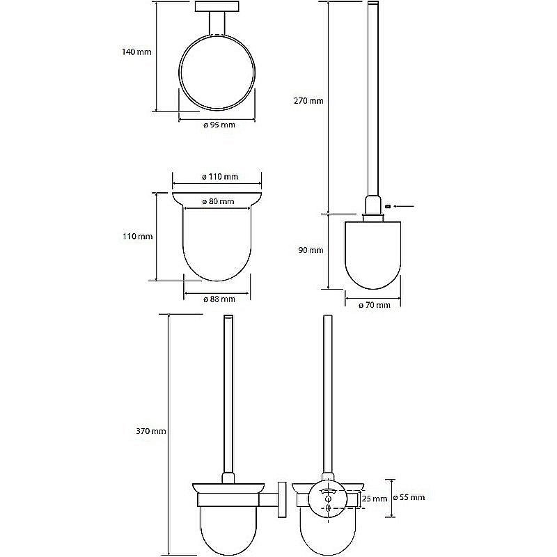 Набор аксессуаров Bemeta Omega 6 204601 хром купить в интернет-магазине сантехники Sanbest