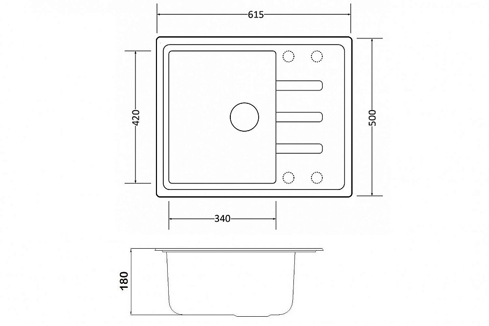 Мойка для кухни ZORG GR 615 BLACK BRONZE купить в интернет-магазине сантехники Sanbest