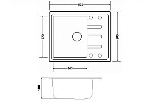 Мойка для кухни ZORG GR 615 BLACK BRONZE купить в интернет-магазине сантехники Sanbest