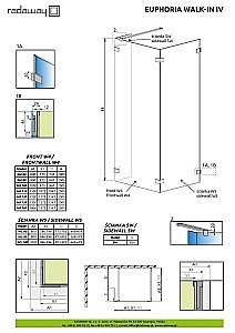 Душевое ограждение Radaway Euphoria Walk-in IV 120x100 купить в интернет-магазине Sanbest