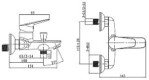 Смеситель для ванны Bien Via купить в интернет-магазине сантехники Sanbest