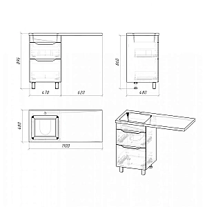 Тумба с раковиной Grossman Вилар 110 белая для ванной в интернет-магазине Sanbest