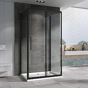 Душевой уголок Abber Schwarzer Diamant 160x60 AG30160BH-S60B-S60B стекло прозрачное/профиль черный купить в интернет-магазине Sanbest