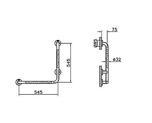 Поручень опорный Vitra ARKITEKT 90° A44467 купить в интернет-магазине сантехники Sanbest