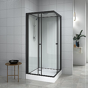Душевая кабина Loranto NEO 90х90 CS-22110 стекло прозрачное/профиль черный матовый купить в интернет-магазине Sanbest