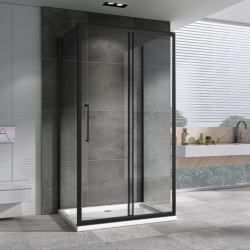 Душевой уголок Abber Schwarzer Diamant 160x60 AG30160BH-S60B-S60B стекло прозрачное/профиль черный купить в интернет-магазине Sanbest