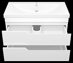Тумба с раковиной Misty Софт - 90 П-Соф-01090-011П2Я белая для ванной в интернет-магазине Sanbest