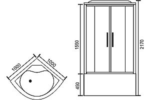 Душевая кабина Royal Bath RB100BK3-WT 100x00 профиль белый/стекло матовое купить в интернет-магазине Sanbest