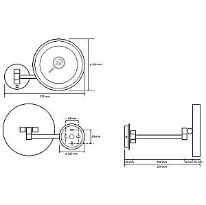 Зеркало косметическое Bemeta 116201772 хром купить в интернет-магазине сантехники Sanbest