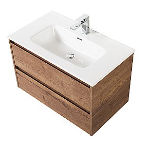 Тумба с раковиной BelBagno KRAFT 100 2C-SO/BB1000ETL Rovere Tabacco для ванной в интернет-магазине Sanbest