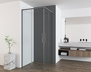 Душевой уголок Vincea Ultima 100х100 VSS-7UL1010CLGM стекло прозрачное/профиль вороненая сталь купить в интернет-магазине Sanbest