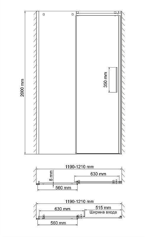 Душевая дверь WasserKRAFT Alme 15R05 120 купить в интернет-магазине Sanbest