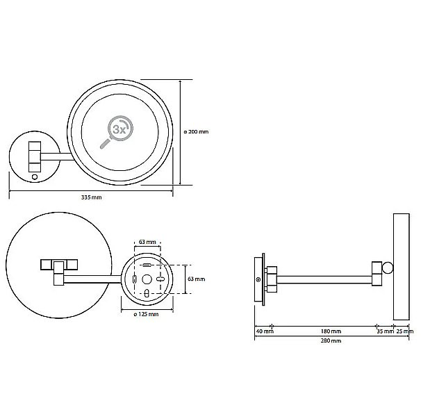 Зеркало косметическое Bemeta 116201772 хром купить в интернет-магазине сантехники Sanbest