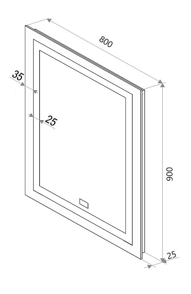 Зеркало Континент Verte ЗЛП630 80x90 в ванную от интернет-магазине сантехники Sanbest