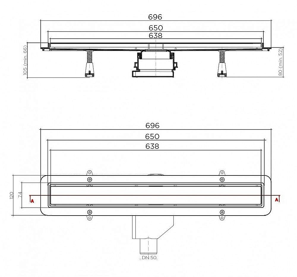 Душевой трап Pestan Betto Line 650 купить в интернет-магазине Sanbest
