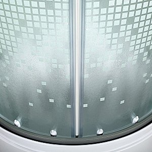Душевая кабина DTO L 909GM+EL+VST 90х90 стекло матовое с рисунком/профиль хром купить в интернет-магазине Sanbest