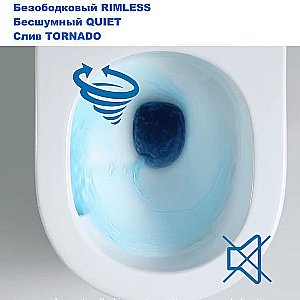 Унитаз подвесной WW SALZBACH 043 GL-BL черный, безободковый, с крышкой микролифт, слив торнадо купить в интернет-магазине Sanbest