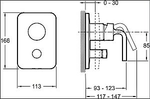 Встраиваемый смеситель для душа Jacob Delafon MODULO E98721-CP купить в интернет-магазине сантехники Sanbest