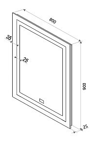 Зеркало Континент Verte ЗЛП630 80x90 в ванную от интернет-магазине сантехники Sanbest