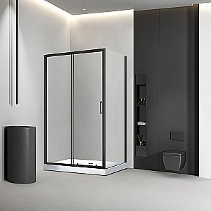 Душевой уголок Veconi Rovigo RV046B-135120-01-C5 135х120 стекло прозрачное/профиль черный матовый купить в интернет-магазине Sanbest