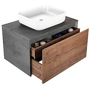 Тумба с раковиной Vincea Mesa 800 T.Oak + Beton для ванной в интернет-магазине Sanbest