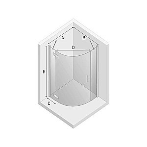 Душевой уголок NEW TRENDY NEW MERANA 80x80 стекло прозрачное/профиль хром купить в интернет-магазине Sanbest