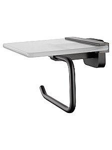 Держатель для туалетной бумаги с полкой WONZON & WOGHAND GRAFFITY, Темный графит (WW-9326) купить в интернет-магазине сантехники Sanbest